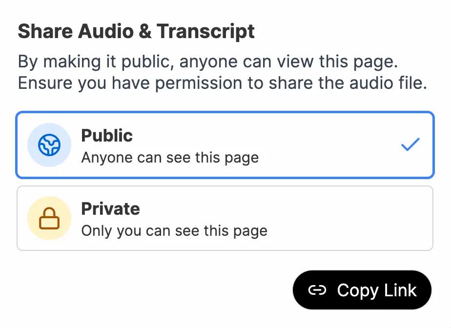 Publish & Share Your Transcriptions