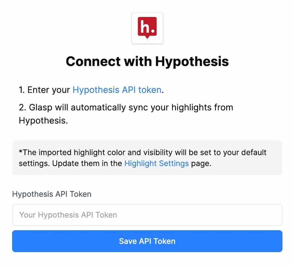 Connect Your Hypothesis Account with Glasp