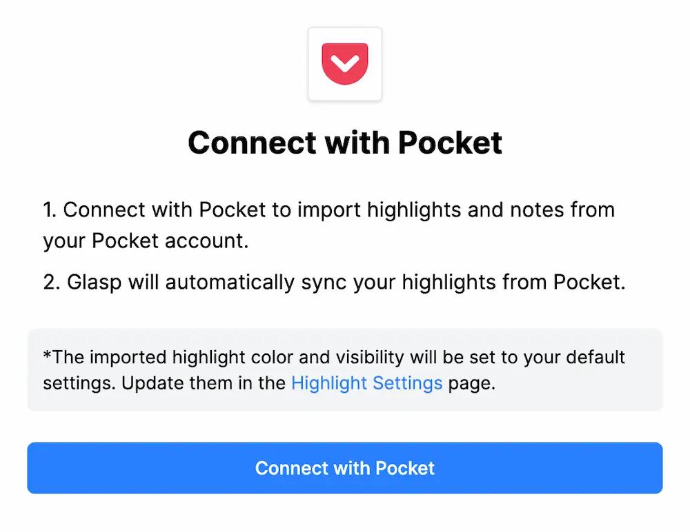 Connect Your Pocket Account with Glasp
