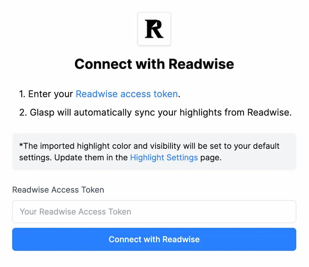 Connect Your Readwise Account with Glasp