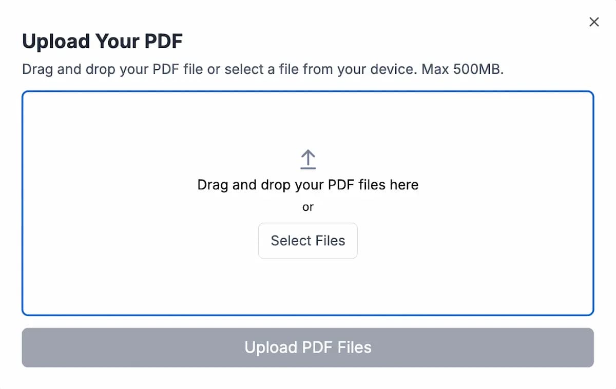 Upload Your PDF in Seconds