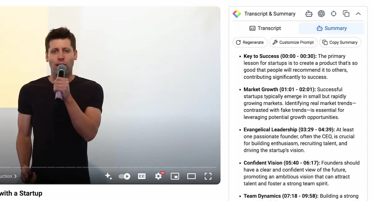 The Best Free YouTube Video Summarizer