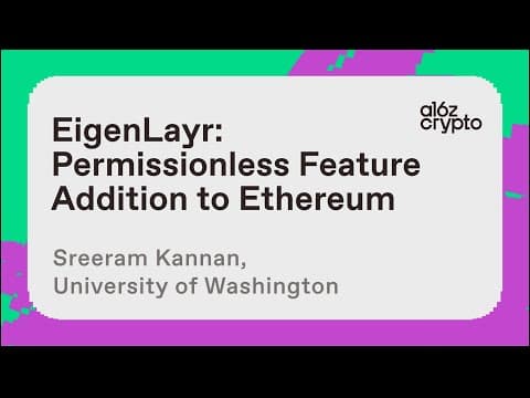 EigenLayr: Permissionless Feature Addition to Ethereum with Sreeram Kannan | a16z crypto research thumbnail